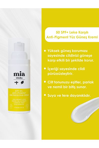mia klinika 50 SPF+ Reducing - Smoothing Face Sunscreen for Fine Line Appearance