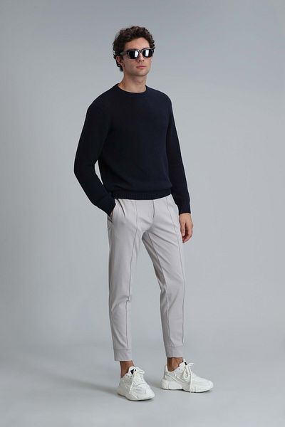 Lufian 111190330 Pito Jogger Παντελόνι Tailored Fit Ανδρικό Παντελόνι Πέτρα