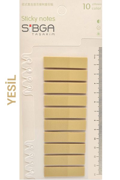 sibga tasarım Transparent Green Postit - 200 Sheets Bookmark Sticker