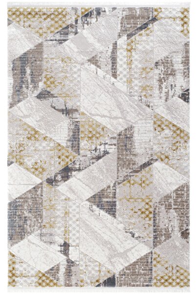 Cool Halı Nora 6209 Sarı Salon Halısı Kesme Halı Yolluk Koridor Halısı Dokuma...