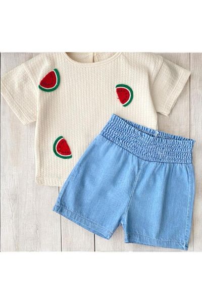 Necix's Watermelon Printed Baby Girl Double Set