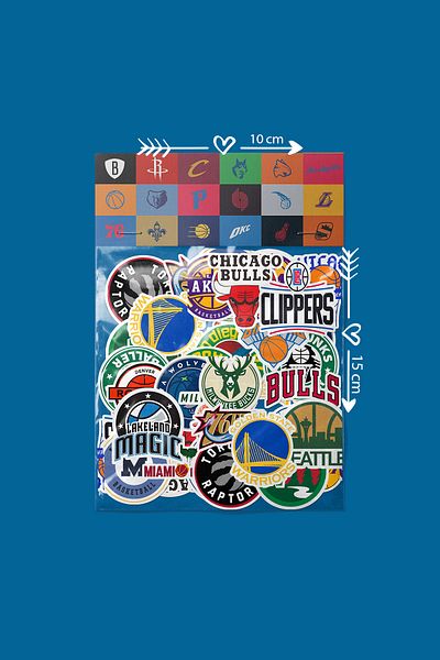 dadi ramba Basketball Logo Bullet Journal - Agenda - Planner - Notebook - Laptop Label Sticker - Sticker Pack
