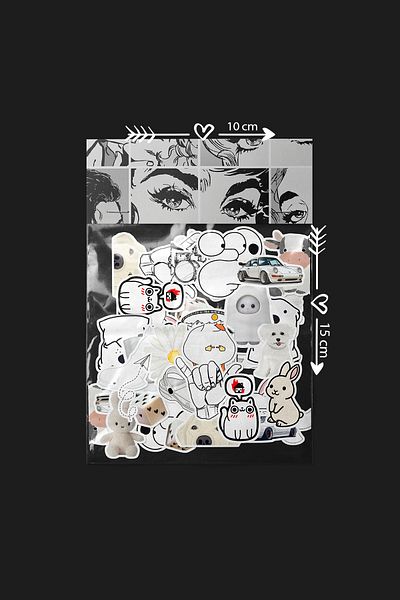 dadi ramba White Color Bullet Journal - Agenda - Planner - Notebook - Laptop Label Sticker - Sticker Pack