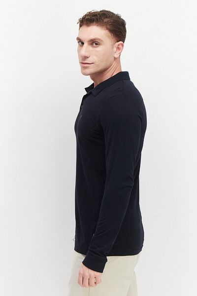 French Connection Men 2 Pieces Regular Fit Brand Logo Long Sleeves Polo Shirt, Navy/light Grey