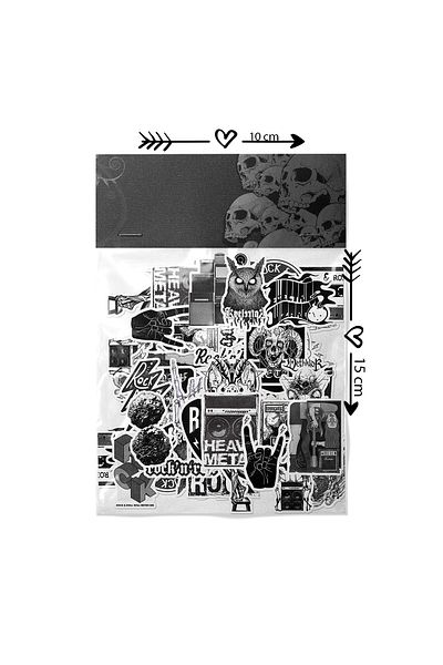 dadi ramba Black and White Rock Bullet Journal - Planner - Notebook - Laptop Sticker Sticker - Sticker Pack