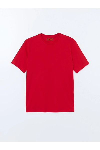 MARKATEM Unisex Soft Textured Women's Men's Slim Fit Crew Neck Cotton Basic T-Shirt