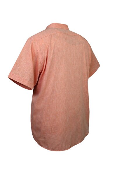 tambattal Plus Size Linen Shirt Short Sleeve Button Collar (Wide Relaxed Fit)