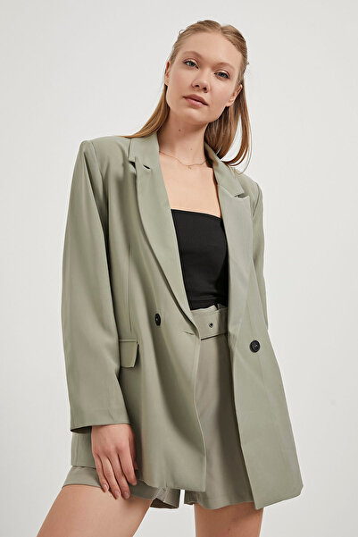 Arma Life Women's Loose Office Style Premium Khaki Blazer Jacket