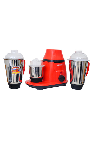 sonashi 3-in-1 Mixer Grinder with Copper Motor - 3 Speed, 750 W SB-193 Red