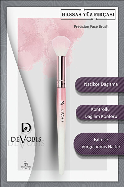 Golden Rose Devobis Precision Face Brush - Çok Amaçlı Hassas Yüz, Pudra ve Al...