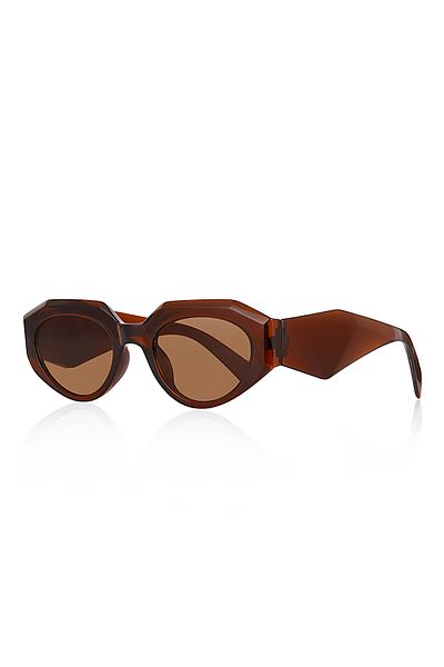 Kinary Unisex Sunglasses Brown Shiny 1039