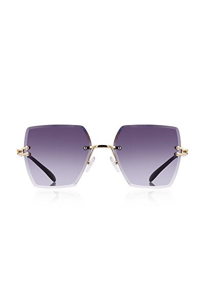 Kinary Women's Crystal Model Multicolored Metal Sunglasses Black No:4