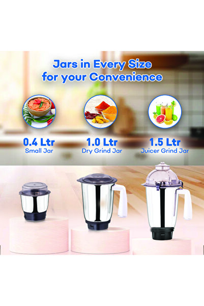 sonashi 3-in-1 Mixer Grinder - Powerful Motor with 3 Speed Setting and Pulse