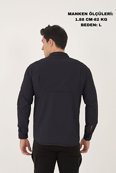 Camp Scoutland Camp376 Outdoor Tactical Rahat Ve Kullanışlı Su Iticili Erkek Antrasit Taktik Gömlek