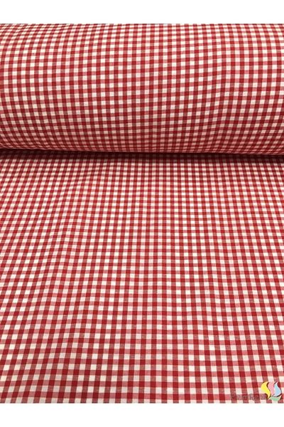 senmasy Plaid Pattern Red Cotton Multi-Purpose Fabric Gingham Fabric/170*200