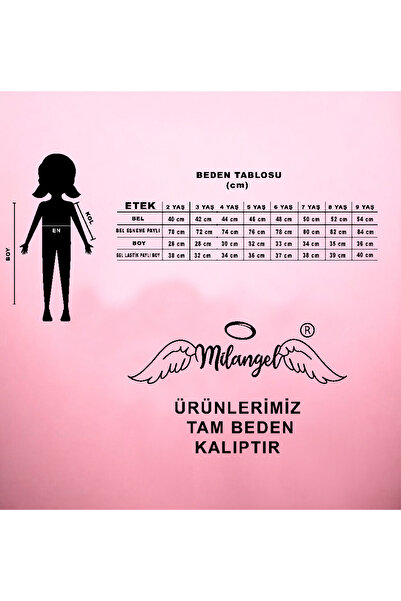 Milangel kısa kollu kromi temalı yazlık kız çocuk tütü etekli takım