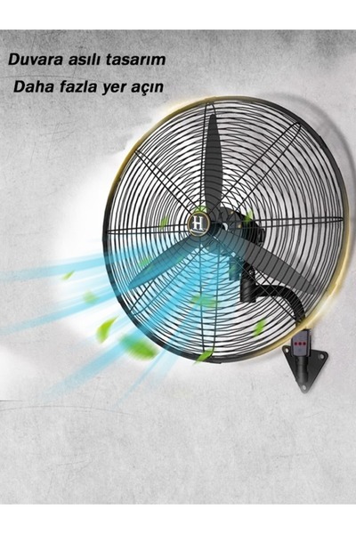 HARLEM 30 İNÇ 80 CM MEGA BOY SANAYİ TİPİ KUMANDALI DUVAR TİPİ VANTİLATÖR