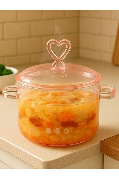 Senin Dükkanın 1500 Ml Pink Dream Borosilicate Glass Pot