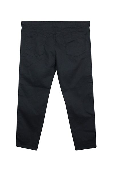 tambattal Large Size Lace-Up Gabardine Trousers Black