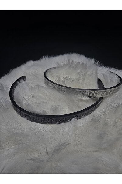 KT AKSESUAR Ayetel Kürsi Yazılı Bileklik Paslanmaz Çelik Ayarlanabilir Çift Erkek/Kadın Bileklik