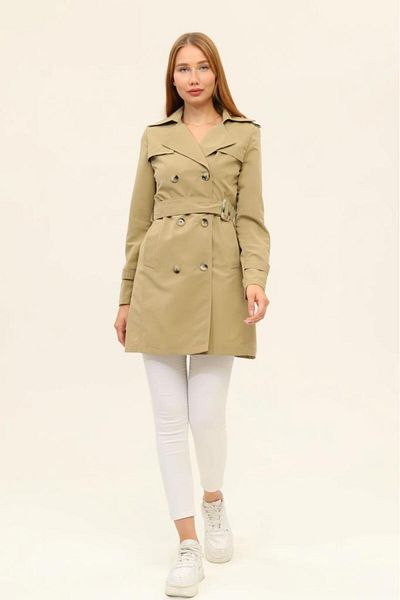 Jamila Summer Unlined Gabardine Fabric Short Women's Trench Coat