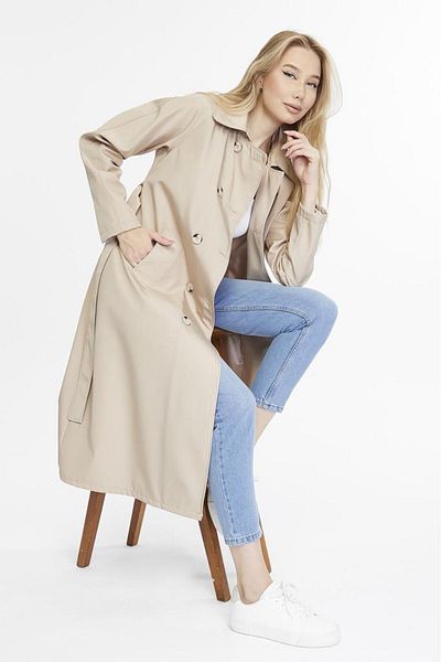 Jamila Long Length Belted Lined Women's Trench Coat