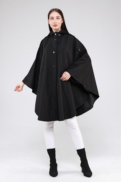 Jamila Oversize Hooded Seasonal Poncho - Raincoat