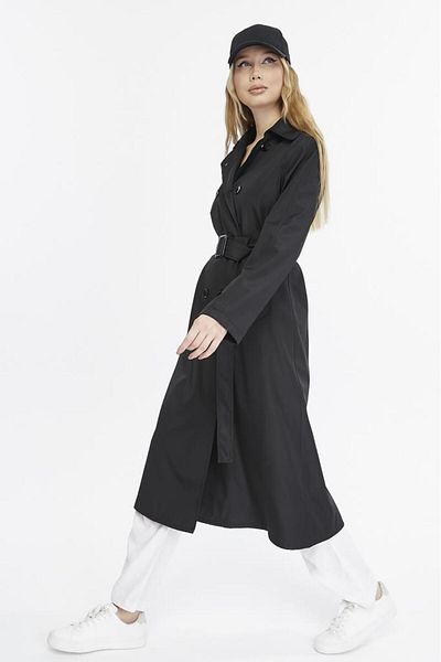 Jamila Long Length Belted Lined Women's Trench Coat