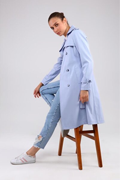 Jamila Orta Boy Kadın Astarlı Trençkot