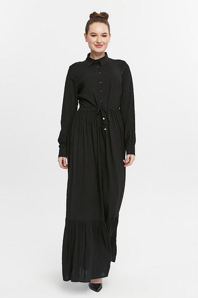 Jamila Buttoned Gathered Women's Hijab Dress