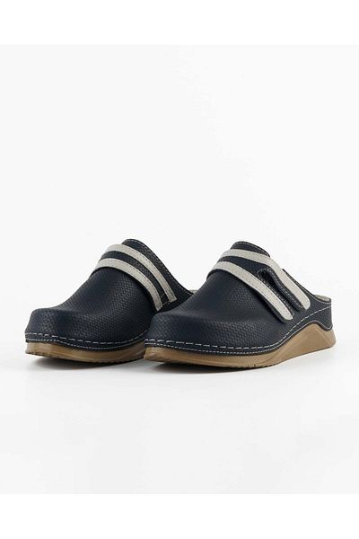 DR KLOMPA Γυναικείες Παντόφλες Ορθοπεδικές Navy Blue Sabo - Καθημερινή Σόλα