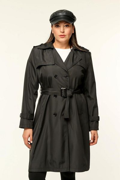 Jamila Medium Size Women's Large Size Seasonal Trench Coat