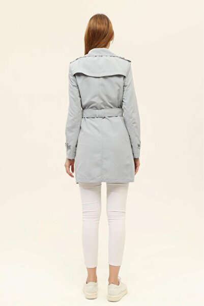 Jamila Yazlık Astarsız Gabardin Kumaş Kısa Kadın Trençkot