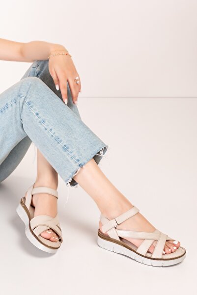 Gondol Hakiki Deri Rahat Günlük Hafif Sandalet Kla.13