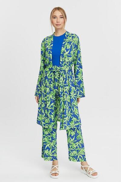 Jamila Renkli Ikili Takım Kadın Kimono