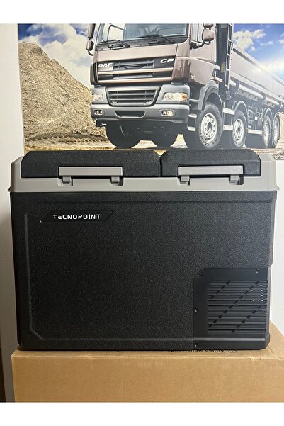 tecnopoint 50lt Çift Bölmeli 220 Volt Adaptör Hediyeli Çift Beyin Yeni Nesil Araç Oto Buzdolabı