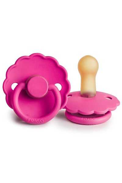 Frigg Daisy Rubber Pacifier - Fuchsia 6-18 months