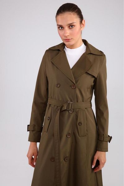 Jamila Long Plus Size Women's Lined Trench Coat