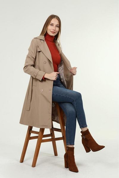 Jamila Medium Size Women's Lined Trench Coat