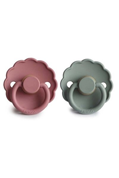 Frigg Daisy Double Rubber Pacifier - Lily Pad / Dusty Rose 0-6 Months