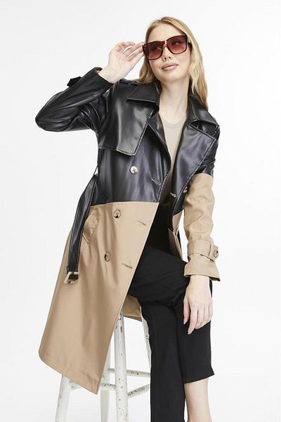 Jamila Leather Women's Trench Coat