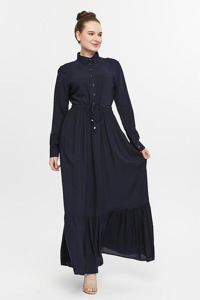 Jamila Buttoned Gathered Women's Hijab Dress