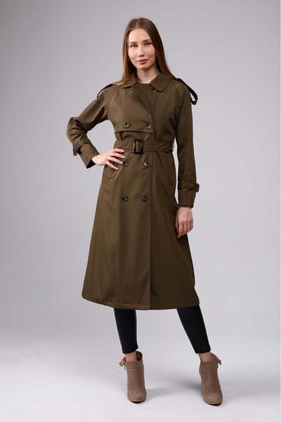 Jamila Raglan Sleeve Seasonal Lined Long Trench Coat, Cap