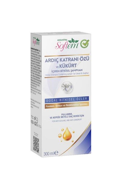 Softem Aksu Vital 300ml Juniper Tar Extract and Sulfur Shampoo - 2 Pieces