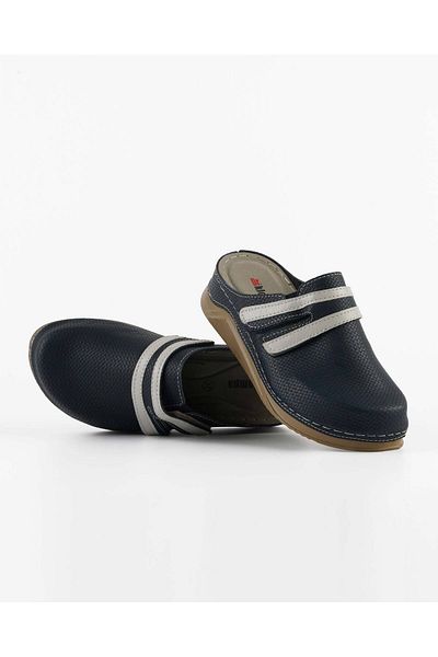 DR KLOMPA Γυναικείες Παντόφλες Ορθοπεδικές Navy Blue Sabo - Καθημερινή Σόλα