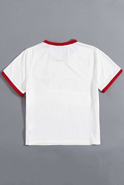 CLAYES Μπλουζάκι με στάμπα Cherry - Κόκκινο και άσπρο μπλουζάκι με κοντό μανίκι με λαιμόκοψη