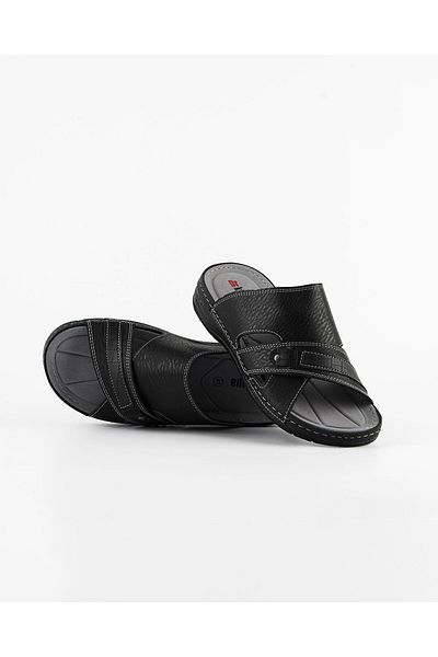 DR KLOMPA Men's Slippers Ms403 Black Patent Leather Marlow Orthopedic Summer Slippers