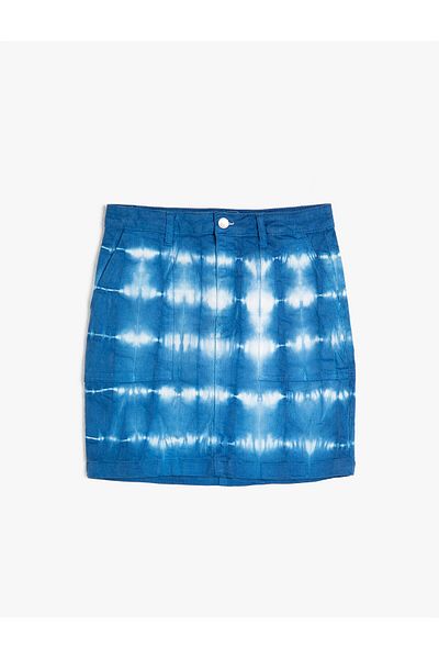 Koton Batik Look Mini Jean Skirt