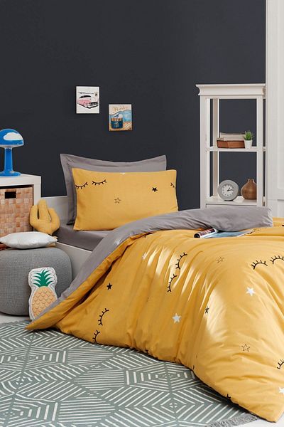 Eponj Home Set cuvertură de pilota galbenă, ușor de călcat