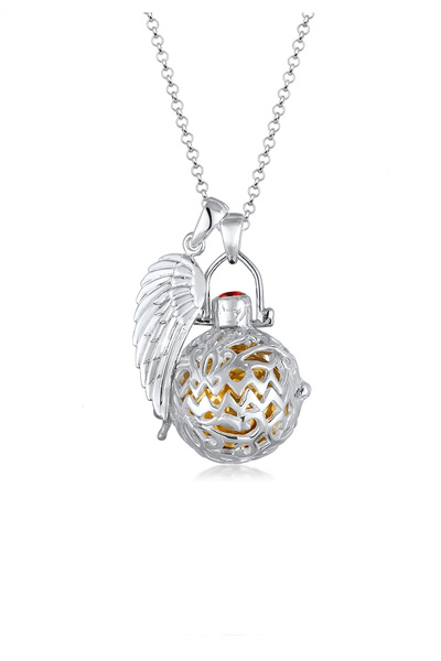 Nenalina Halskette Flügel Engelsflüsterer Granat 925 Sterling Silber